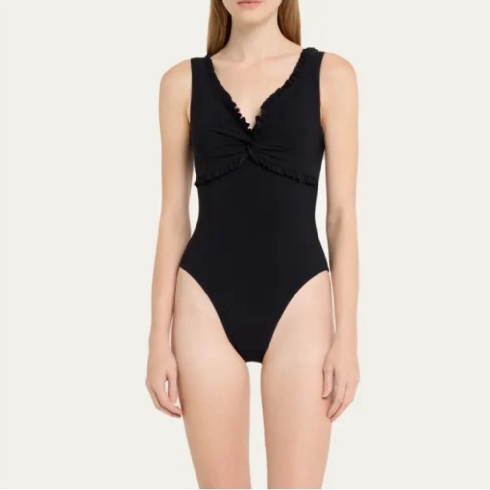 Karla Colletto Ruffle Twist One Piece Swimsuit